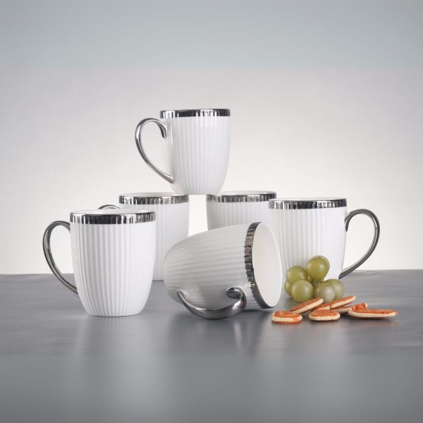 6pcs Porcelain Mug Set (Timeless Platinum)