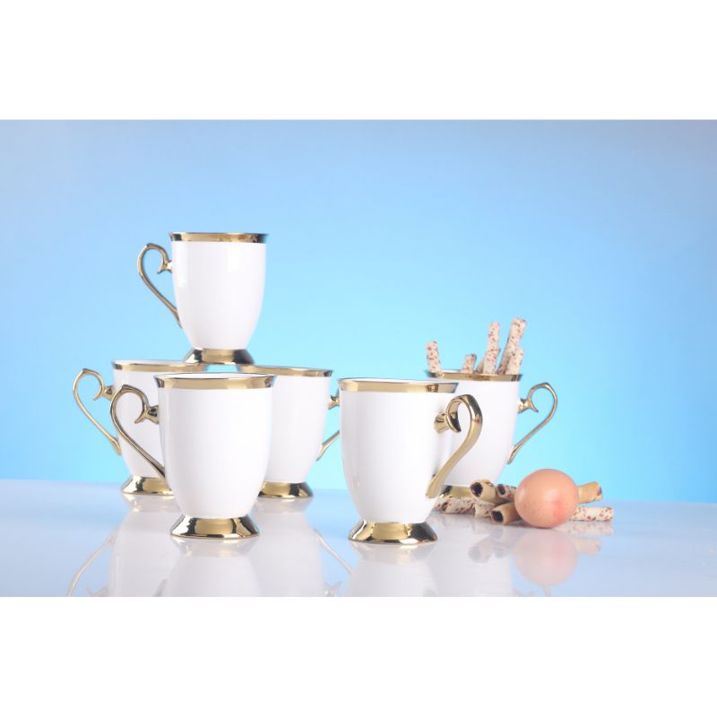 6pcs 10oz Porcelain Mug (Exquisite Gold) Marketing